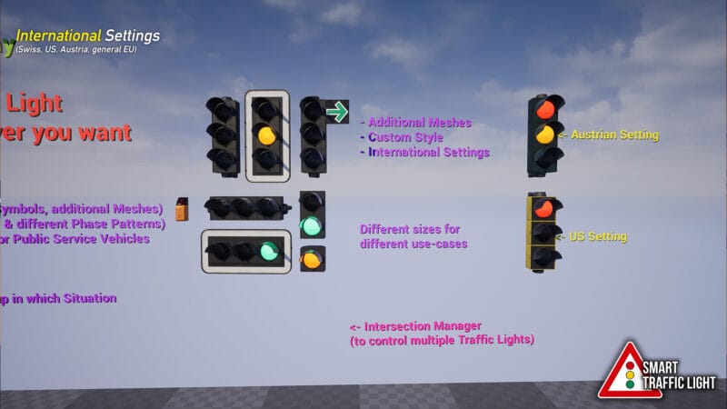Smart Traffic Light 2.0 for Unreal Engine