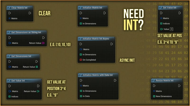 DataMatrix - Create INT and BOOL Matrices